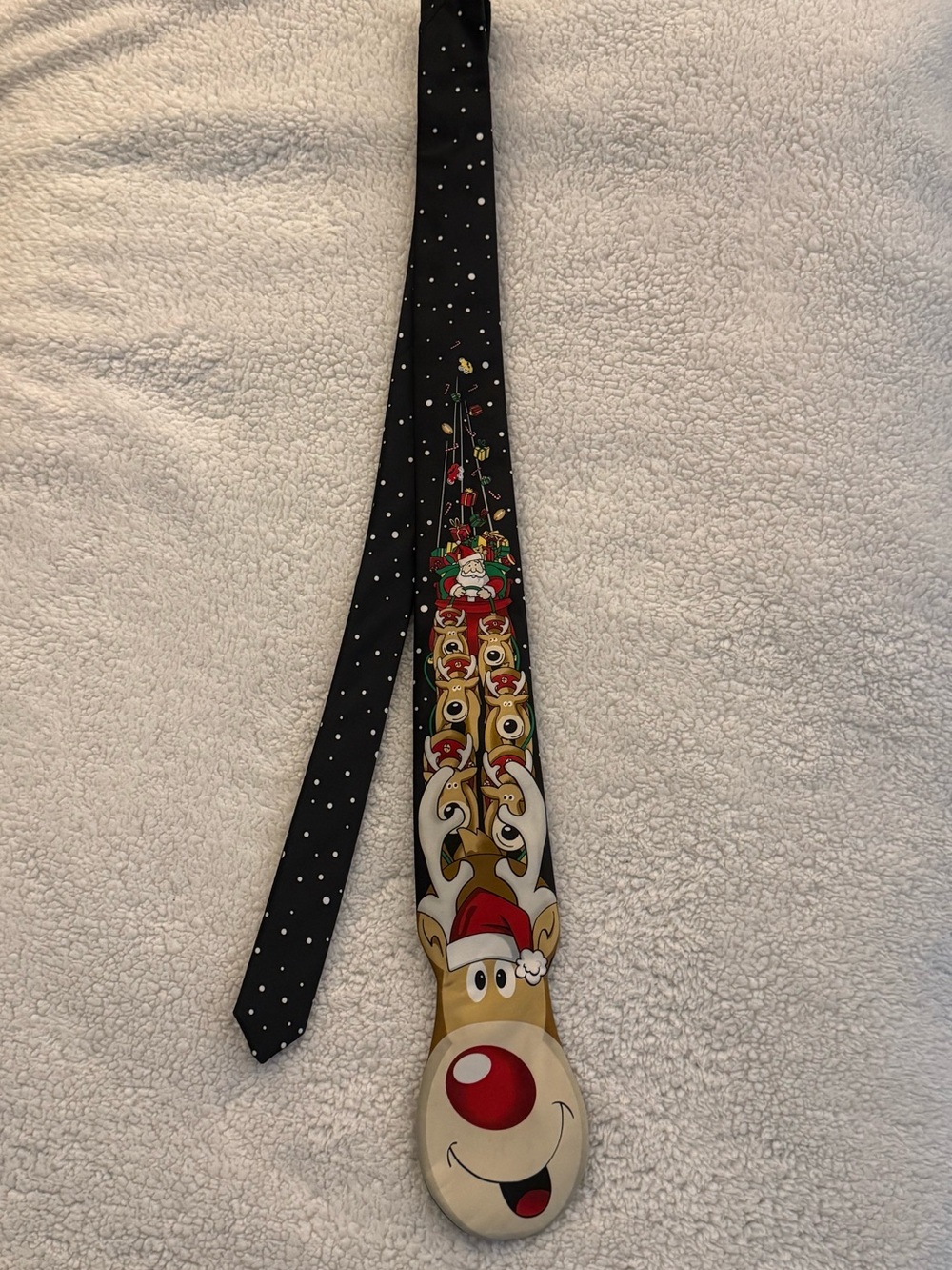 Funny Christmas Rudolph Reindeer Neck Tie Santa Holiday Novelty Tie
